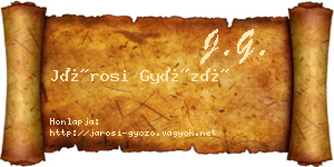 Járosi Győző névjegykártya